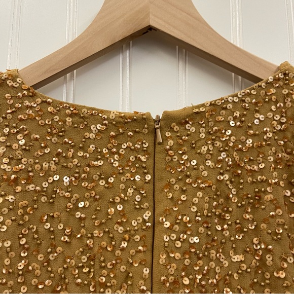 NWT ASOS Design Curve Gold All Over Sequin Mini Dress with Horn Buckle Sz 16 - Picture 12 of 15
